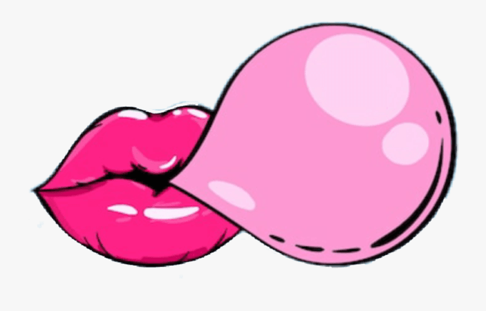 #bubblegum #pink #bubble #gum - Lips Pop Art Bubble Gum , Free Transparent Clipart - ClipartKey