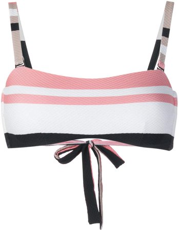 Asceno bold stripe wrap bikini bandeau