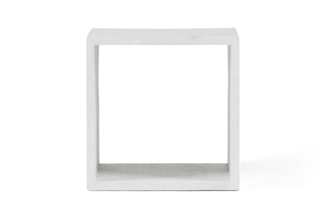 Cube Concrete White Side Table