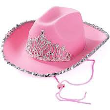 pink fuzzy cowgirl hat