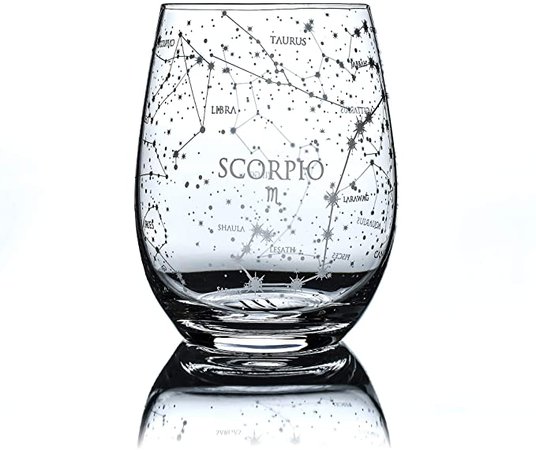 Amazon.com | Greenline Goods Stemless Wine Glass | Etched Zodiac Taurus Gift | 15 oz (Single Glass) - Astrology Sign Constellation Tumbler: Wine Glasses