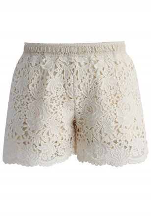 Crochet Feast Shorts in White - Pants - BOTTOMS - Retro, Indie and Unique Fashion