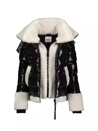 Shop Sam. Heidi Shearling Bib Puffer Jacket | Saks Fifth Avenue