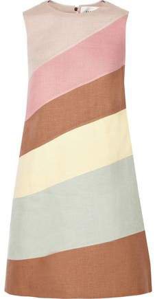 Color-block Linen Mini Dress