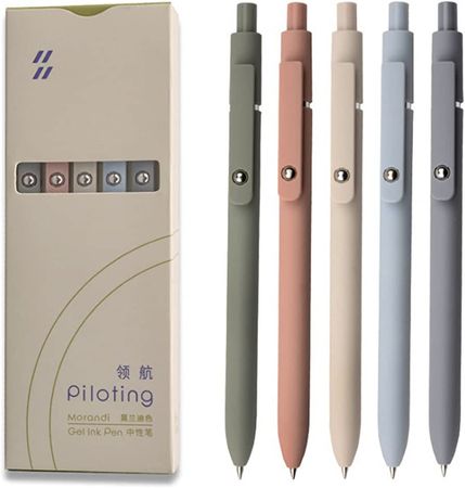 Amazon.com: Gel Pens, 5 Pcs 0.5mm Japanese Black Ink Pens Fine Point Smooth Writing Pens, High-End Series Retractable Pens for Journaling Note Taking, Cute Office School Supplies Gifts for Women Men (Morandi) : Office Products