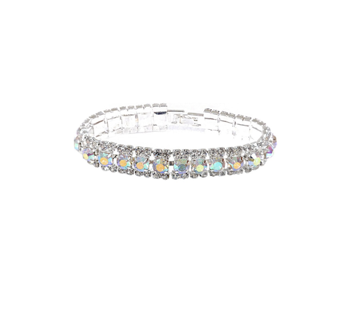 Silver/Iridescent Glam Bracelet