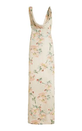 Draped Floral Crepe Maxi Dress By Toteme | Moda Operandi
