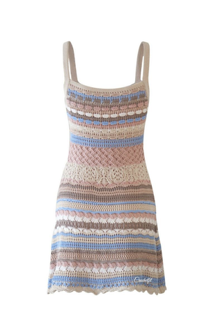 neutral crochet dress