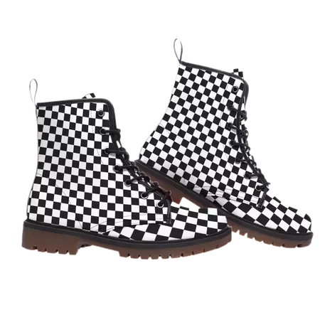Checker Stompers Clowncore Adult Unisex Clown Boots! High Contrast Bla – yesdoubleyes
