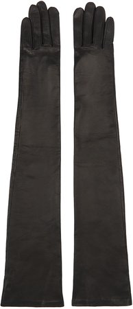 Black Lambskin Long Gloves by Givenchy on Sale