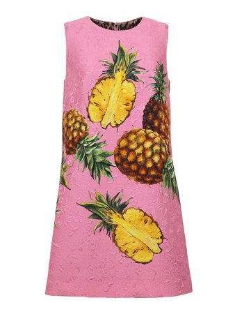 Dolce & Gabbana - Pineapple print brocade dress