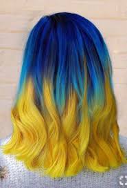 blue and yellow half hair - Google Search