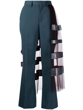 Kolor tulle-overlay Cropped Trousers - Farfetch