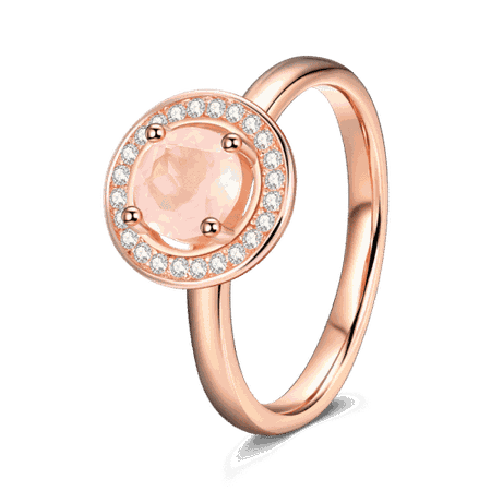 Luminous Love Promise Ring Rose Gold Plated Silver - Gifts