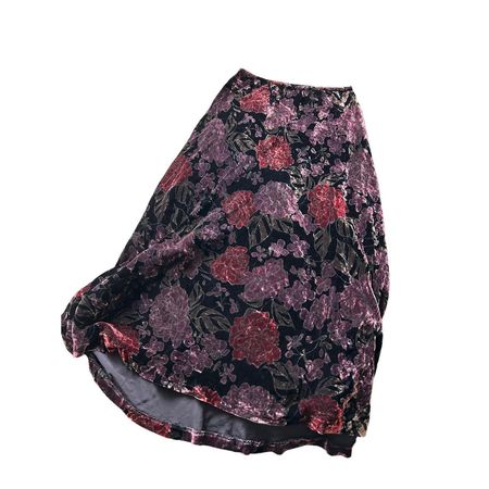 90s vintage ann taylor velvet floral skirt! this is... - Depop