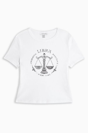 Horoscope Libra T-Shirt | Topshop white