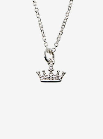 Disney Sleeping Beauty Aurora Crown Silhouette Dainty Charm Necklace