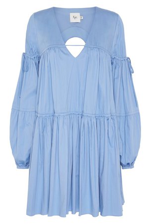 aje OVERTURE GATHERED SMOCK DRESS Blue A-Line Mini Dress A Révérence icon