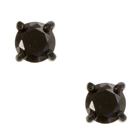 5MM Round Black Cubic Zirconia Stud Earrings | Claire's US