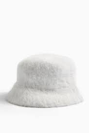 white fluffy bucket hat - Google Search
