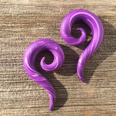 Bright Purple Swirled Serpentines Swirl Hangers for Gauged | Etsy