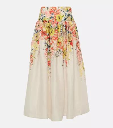 Alight Floral Linen Maxi Skirt in Multicoloured - Zimmermann | Mytheresa