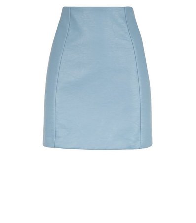 Bright Blue Leather-Look Mini Skirt | New Look
