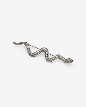 Stone Embellished Snake Brooch