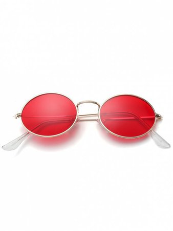 [43% OFF] 2019 Oval UV Protection Sunglasses In RED | ZAFUL English