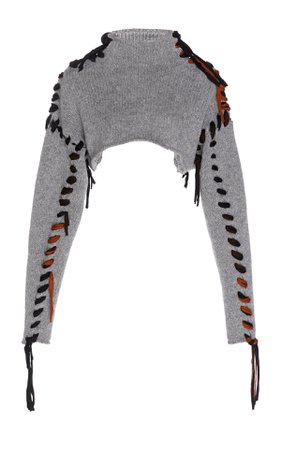 Kacee Lace-Up Cropped Wool Sweater – Statement.QA