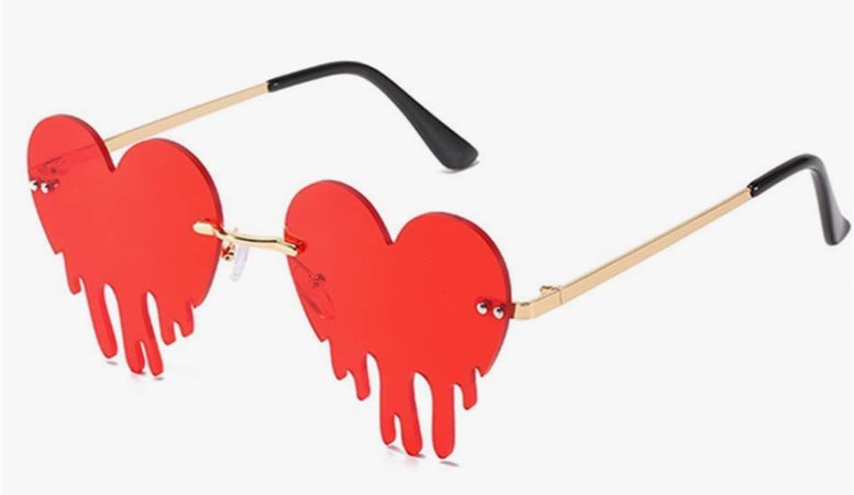 heart drippy glasses