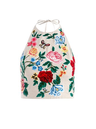 Jaymee Embroidered Halter Top | Alice And Olivia