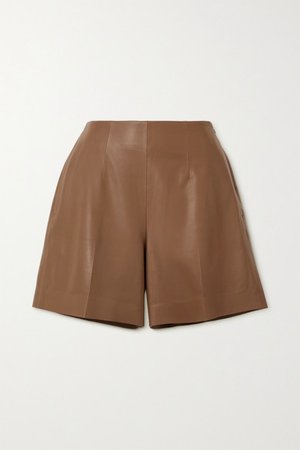 Leather Shorts - Brown