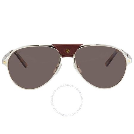 Cartier Burgundy Pilot Men's Sunglasses CT0034S 007 61 843023101787 - Sunglasses - Jomashop