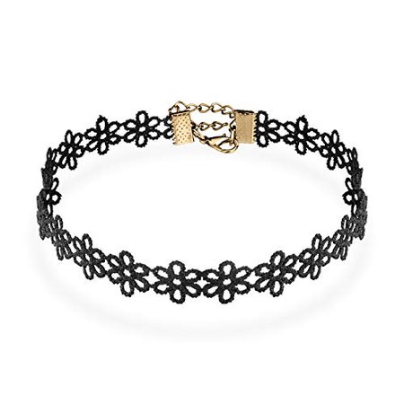 Amazon.com: UHIBROS Choker Necklace, Black Flower Lace Choker with Punk Gothic Fashion Jewelry: Jewelry