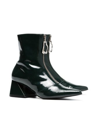 Yuul Yie Green Zipped 60 Patent Leather Ankle Boots $431 - Buy Online AW18 - Quick Shipping, Price