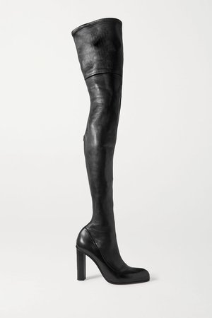 Black Leather over-the-knee boots | Alexander McQueen | NET-A-PORTER
