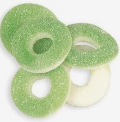 green candies