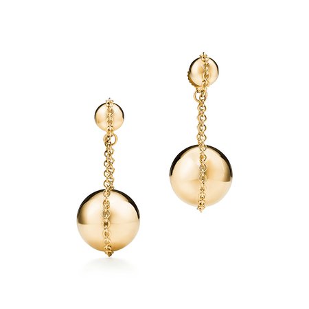 Tiffany HardWear double drop earrings in 18k gold. | Tiffany & Co.