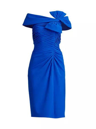 Shop Tadashi Shoji Bow Crepe Cocktail Dress | Saks Fifth Avenue