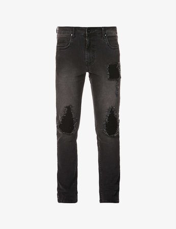 NO.91 - Busted Biker ripped slim-fit jeans | Selfridges.com