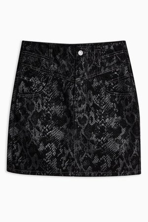 Black Snake Print Mini Skirt | Topshop