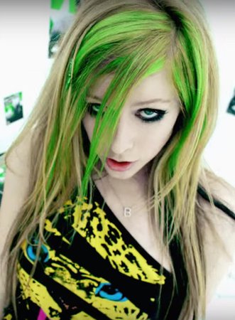 avril lavigne neon green hair