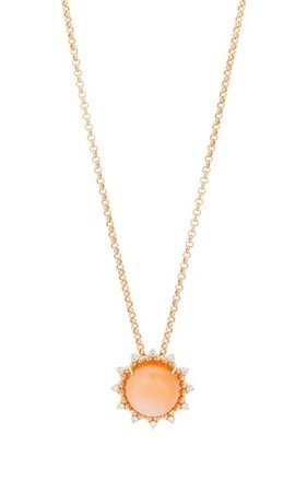 Sunburst 18k Rose Gold Moonstone And Diamond Necklace By Kathryn Elyse | Moda Operandi