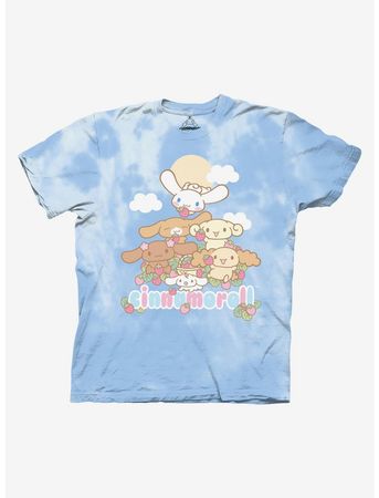 Cinnamoroll Family Blue Tie-Dye Boyfriend Fit Girls T-Shirt | Hot Topic