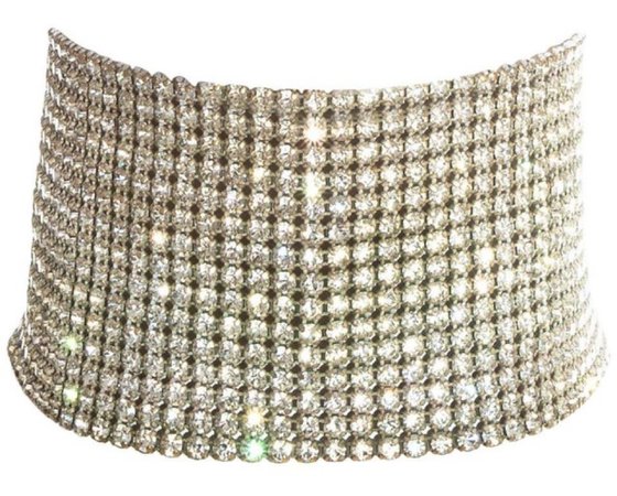 Dolce & Gabbana silver crystal mesh choker necklace (S/S, 2000)