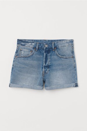 Mom Fit Denim Shorts - Denim blue - Ladies | H&M US