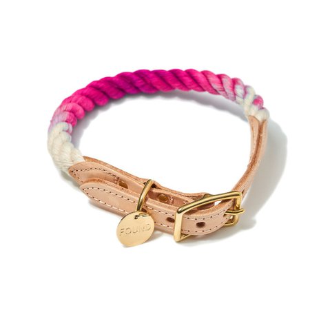Magenta Ombre Cotton Rope Cat & Dog Collar | Found My Animal