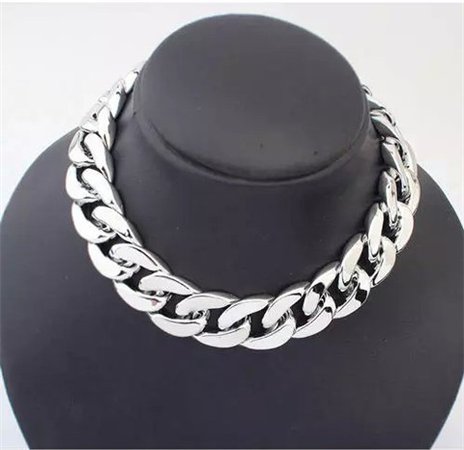 New Fashion Jewelry Concise Golden Silver plated Black Punk Chunky Chain Choker Necklace For Men Women Accessories|choker fashion necklaces|choker necklacefashion necklace - AliExpress