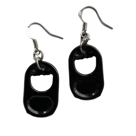 black pop tab earrings